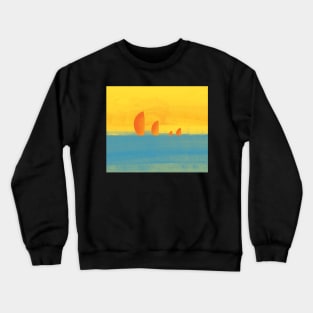 Sails on the Horizon, digital painting Crewneck Sweatshirt